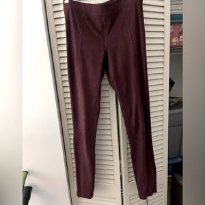Maroon/purple suede pants